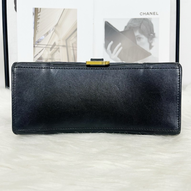 Balenciaga HOURGLASS 黑金沙漏光面牛皮革 S碼手提包斜背包-7