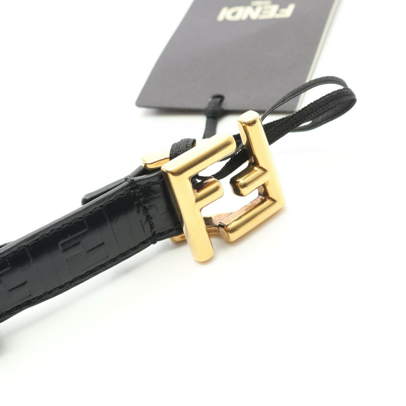 FENDI FF 標誌腰帶 8C0648AQ1VF04TX85 皮革黑色 85 碼 新款 女款-1
