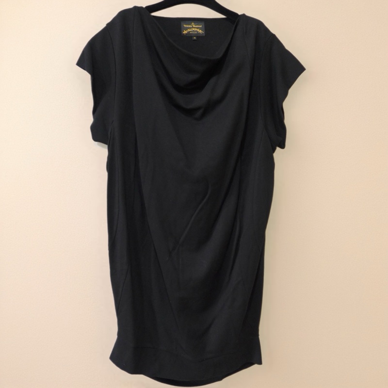 英國精品Vivienne Westwood 黑色素面花苞裙 M-5