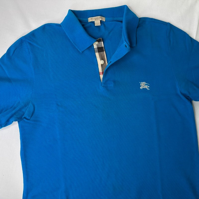 BURBERRY 藍色棉質Polo衫-4