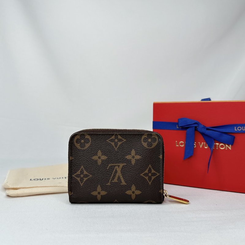 LV 老花拉鏈零錢包-1