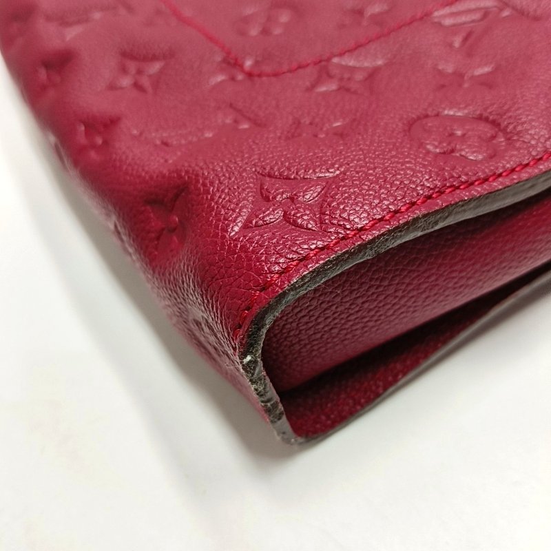 LOUIS VUITTON FASCINANTE 粉紫色牛皮老花壓紋單肩包斜背包 金色五金-12