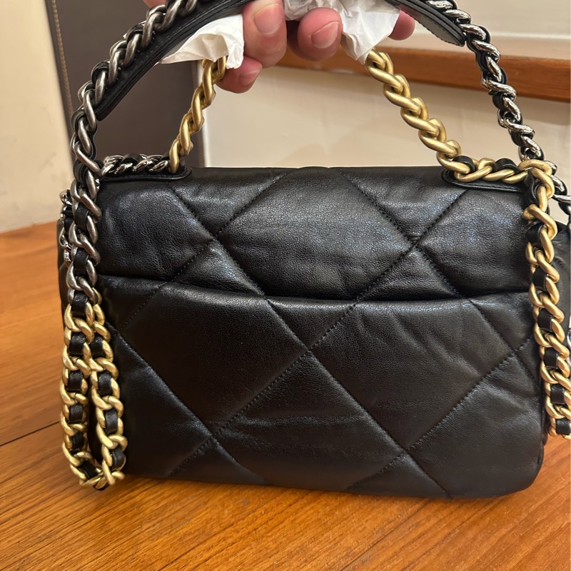 CHANEL 黑菱格19 26鍊包 保卡款-3