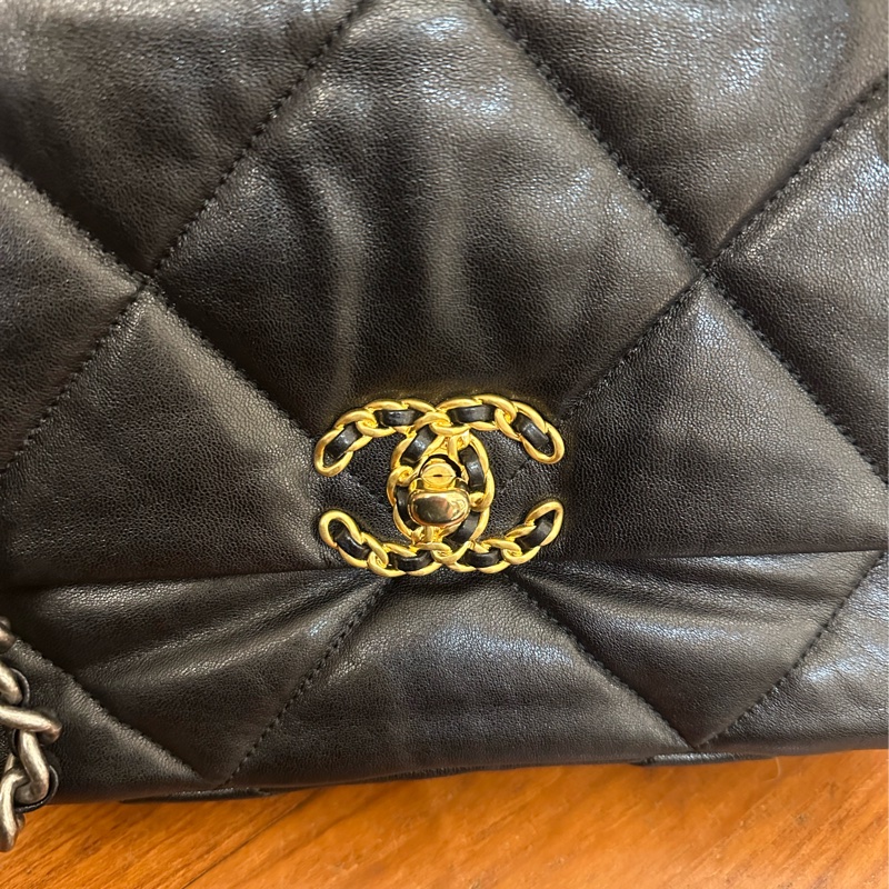 CHANEL 黑菱格19 26鍊包 保卡款-17