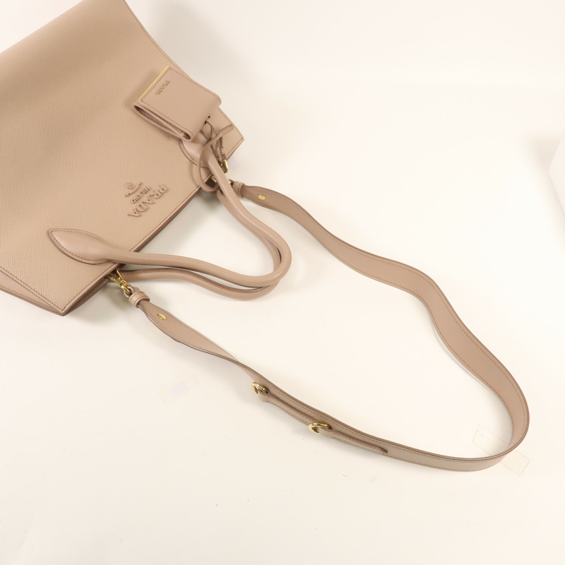 PRADA 牛皮皮革Monochrome金扣手挽肩背兩用袋-4