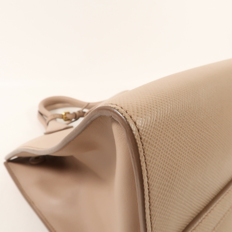 PRADA 牛皮皮革Monochrome金扣手挽肩背兩用袋-5