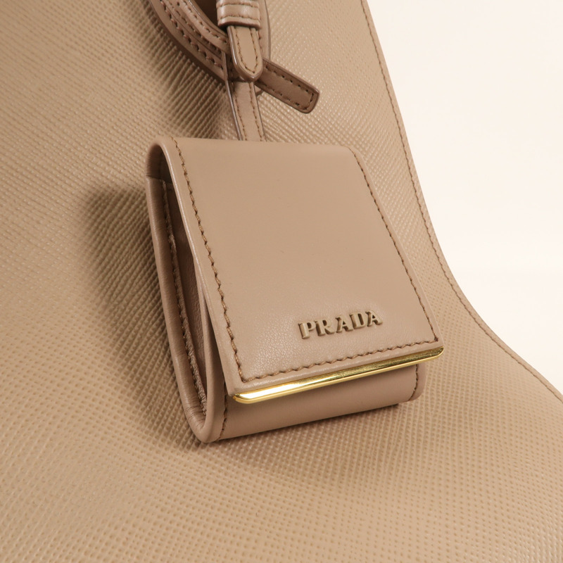 PRADA 牛皮皮革Monochrome金扣手挽肩背兩用袋-9