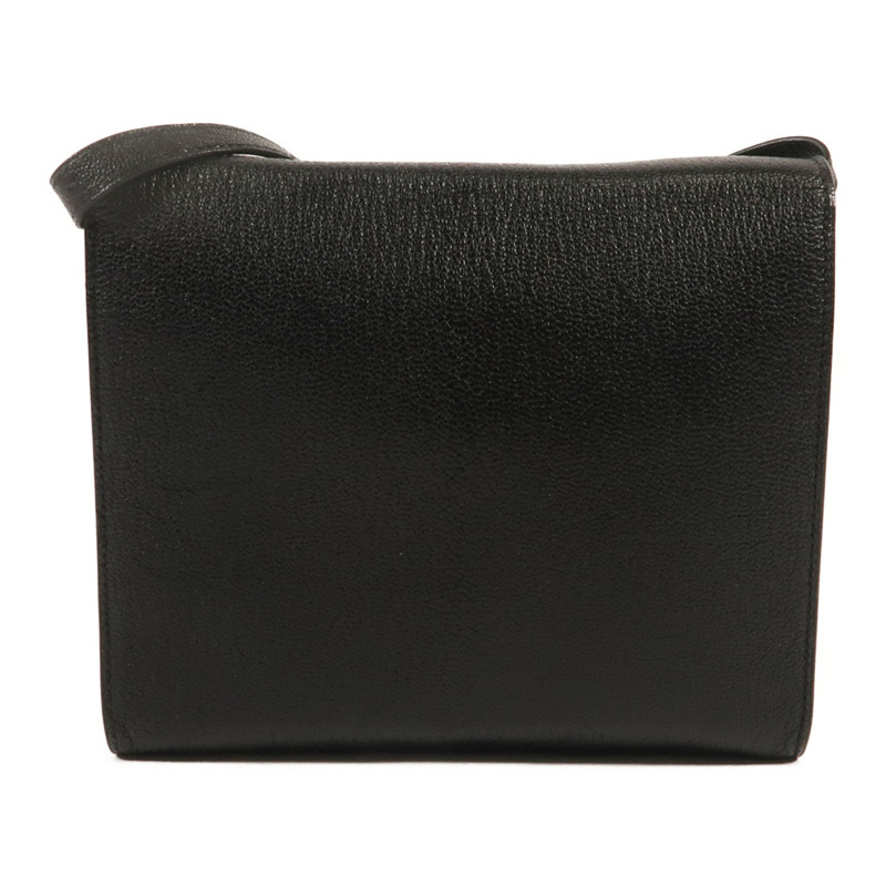 HERMES Chevre皮革Clic 16金扣肩背袋Noir-1