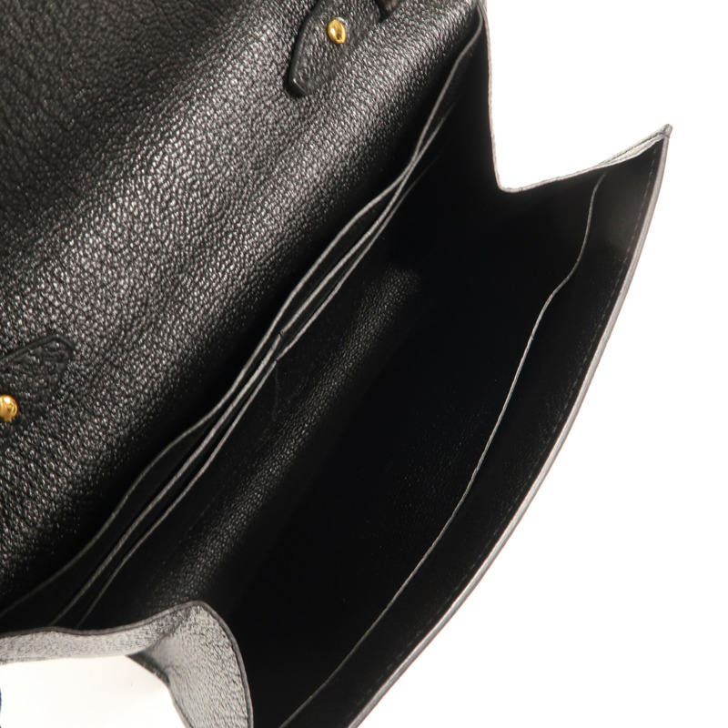 HERMES Chevre皮革Clic 16金扣肩背袋Noir-4