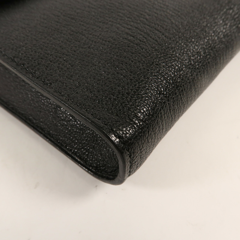 HERMES Chevre皮革Clic 16金扣肩背袋Noir-8