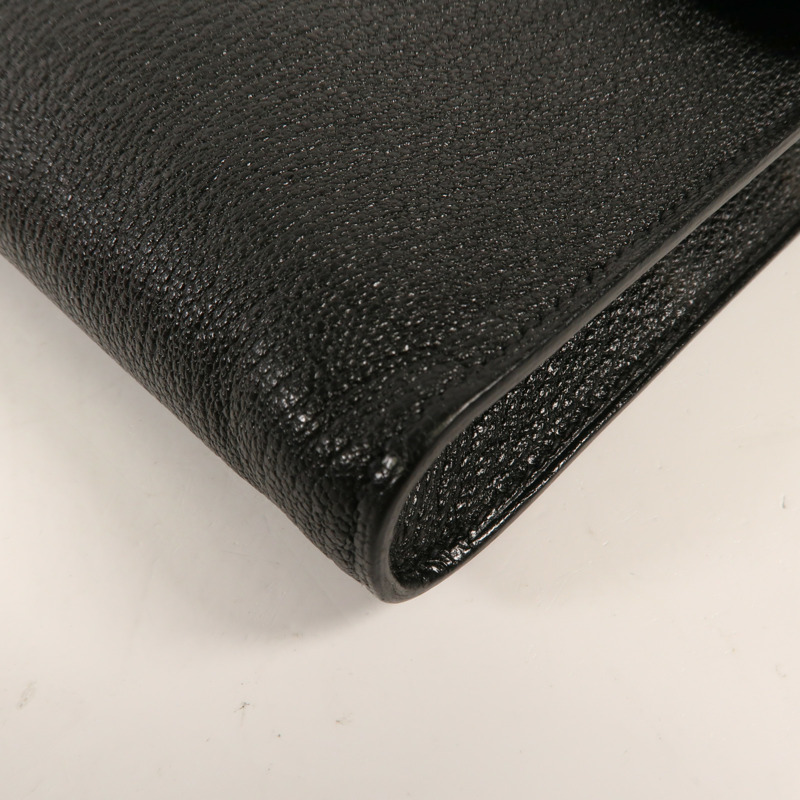 HERMES Chevre皮革Clic 16金扣肩背袋Noir-9