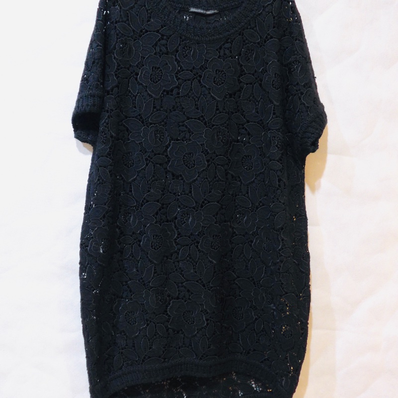 義大利精品ERMANNO SCERVINO立體蕾絲刺繡鏤空洋裝-4