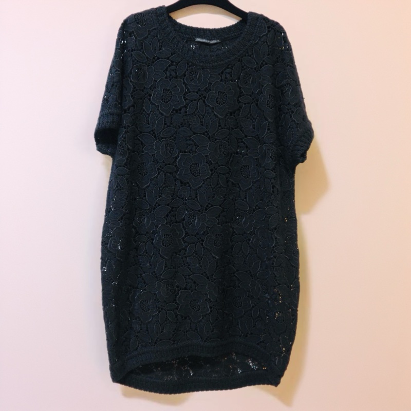 義大利精品ERMANNO SCERVINO立體蕾絲刺繡鏤空洋裝-5