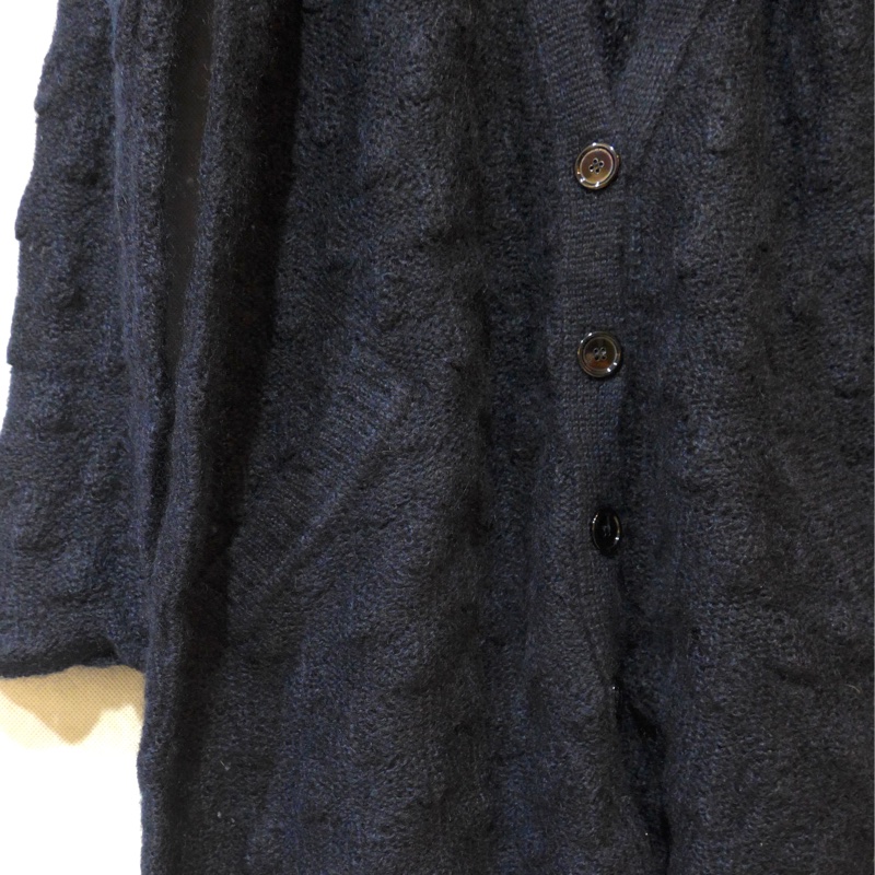 義大利精品ERMANNO SCERVINO深藍色針織毛衣外套-3