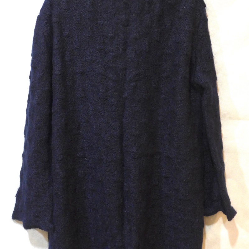 義大利精品ERMANNO SCERVINO深藍色針織毛衣外套-4
