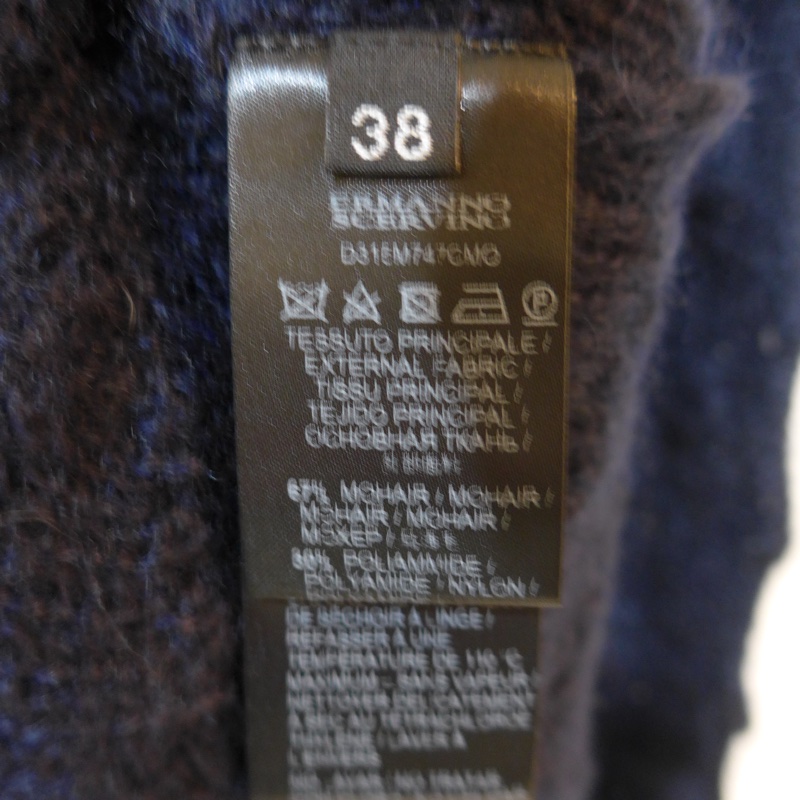 義大利精品ERMANNO SCERVINO深藍色針織毛衣外套-5