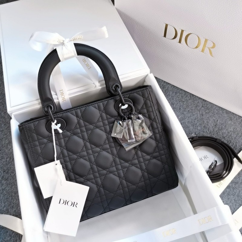 Dior 迪奧 戴妃五格 磨砂黑 新款翻蓋 麂皮內裡 條形碼保卡 全套-0