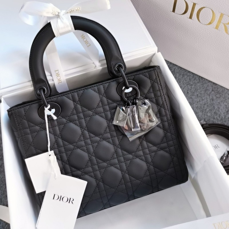 Dior 迪奧 戴妃五格 磨砂黑 新款翻蓋 麂皮內裡 條形碼保卡 全套-1