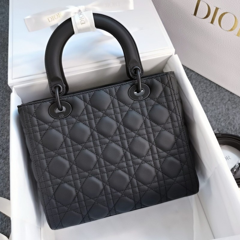 Dior 迪奧 戴妃五格 磨砂黑 新款翻蓋 麂皮內裡 條形碼保卡 全套-2