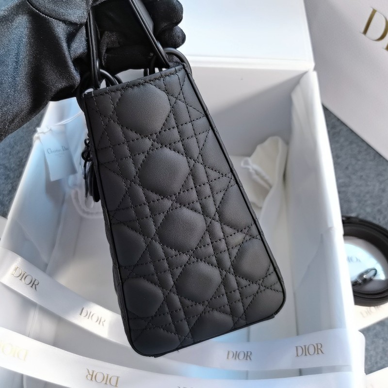 Dior 迪奧 戴妃五格 磨砂黑 新款翻蓋 麂皮內裡 條形碼保卡 全套-3