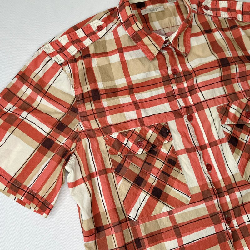 BURBERRY 格紋短袖襯衫-4