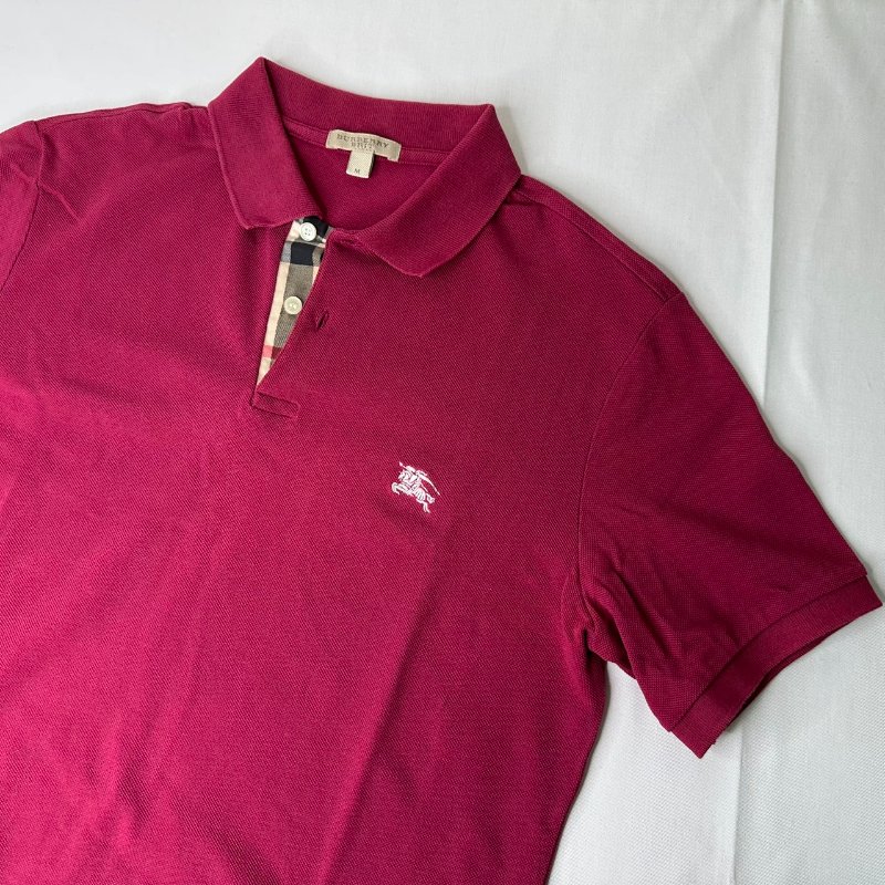 BURBERRY 桃紅棉質Polo衫-5