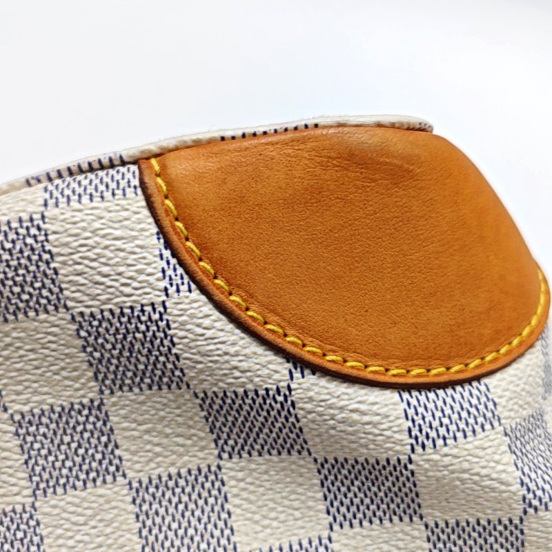 LOUIS VUITTON HAMPSTEAD 小號 白色塗層帆布棋盤格手提包單肩包 金色五金-13