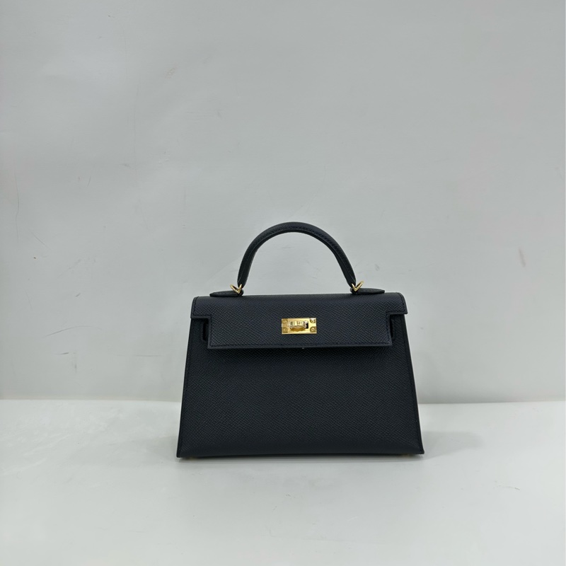 Hermes 黑金mini Kelly二代 Epsom皮 U刻 copy購證-1