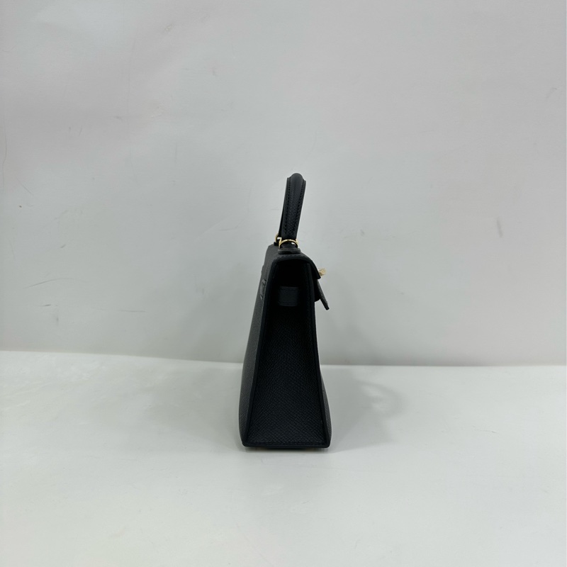 Hermes 黑金mini Kelly二代 Epsom皮 U刻 copy購證-3