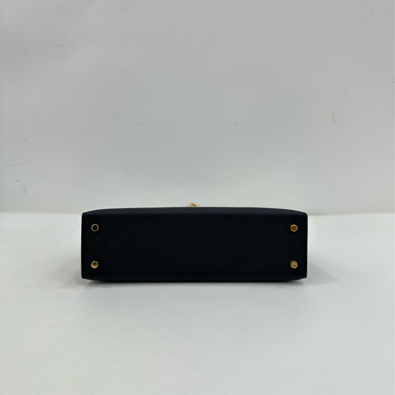 Hermes 黑金mini Kelly二代 Epsom皮 U刻 copy購證-7