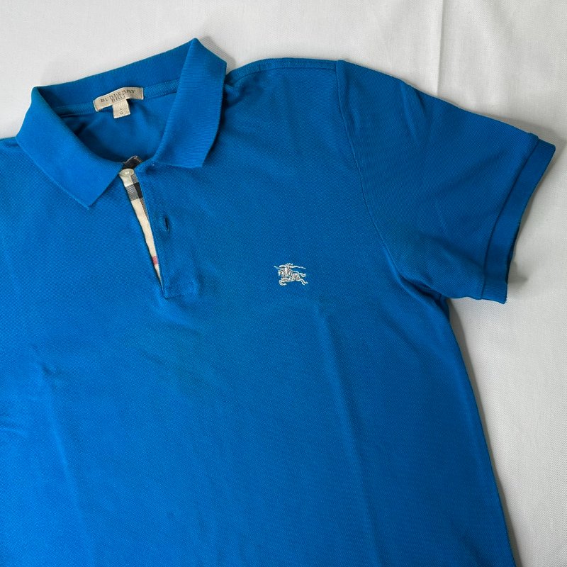 BURBERRY 藍色棉質Polo衫-6