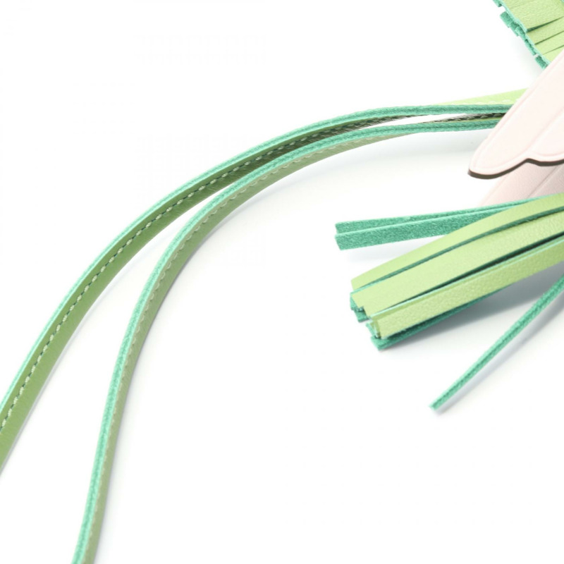 HERMES Rodeo Pegasus PM 吊飾 Agneau milo Swift 皮革 綠色 粉紅色 二手 W-4