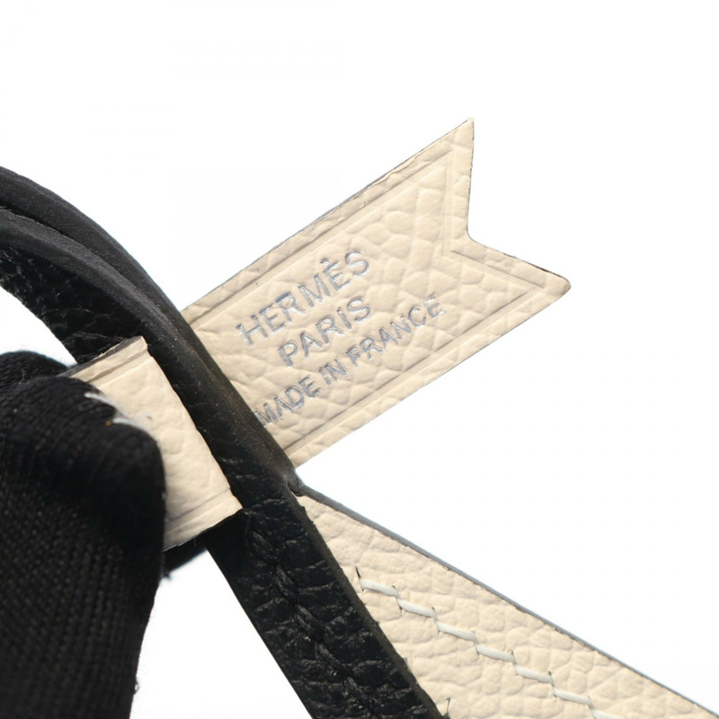 HERMES Sail 24 吊飾 Epsom Barenia 皮革米色黑色 Fauve 太妃糖色 Nata 二手 B-3