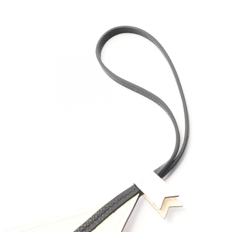 HERMES Sail 24 吊飾 Epsom Barenia 皮革米色黑色 Fauve 太妃糖色 Nata 二手 B-5