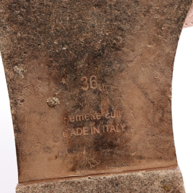 HERMES Oran 鞋涼鞋穆勒鞋皮革粉紅二手女款 36 碼-5