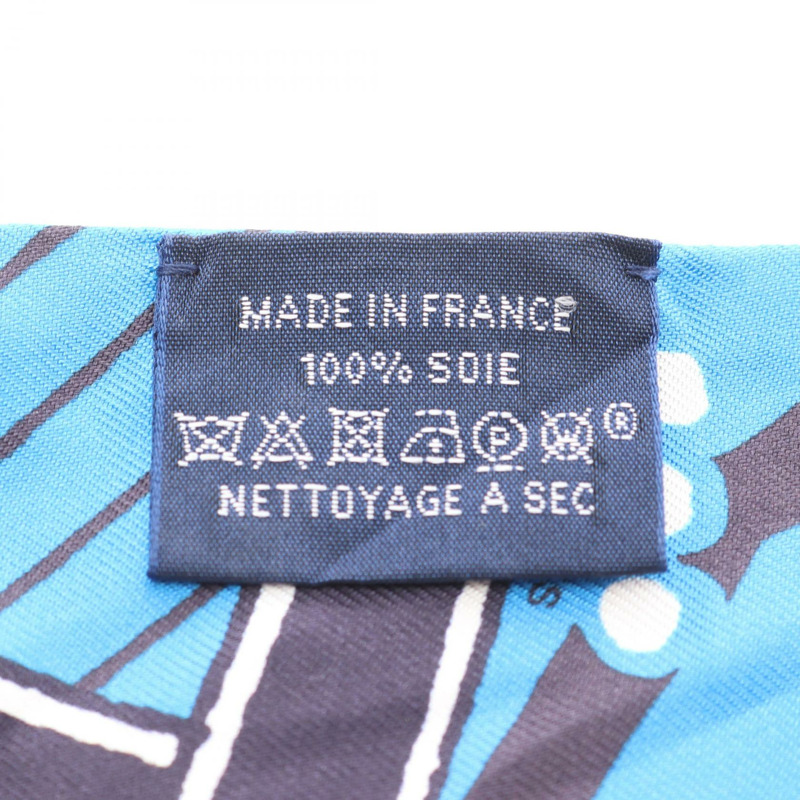 HERMES Twilly JEU DE SOIE UNIFORME 圍巾 絲綢 藍色 多色 二手 女士-2