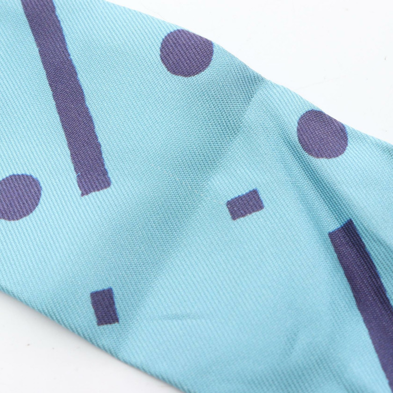 HERMES Twilly JEU DE SOIE UNIFORME 圍巾 絲綢 藍色 多色 二手 女士-4