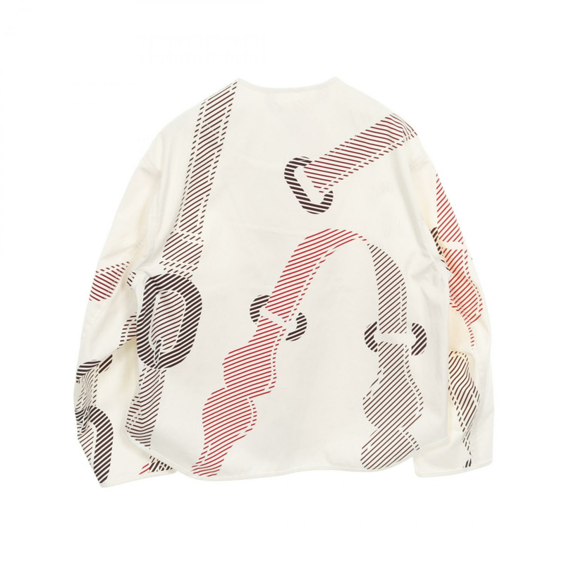 HERMES Coaching Remix Blouson 外套棉質白色紅色二手女款 34 碼-1