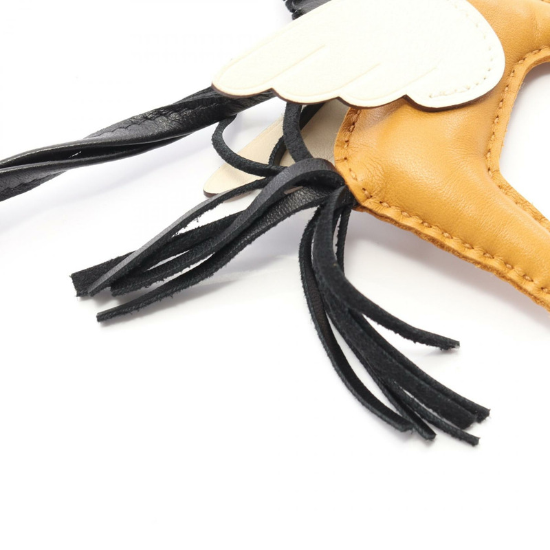 HERMES Rodeo Pegasus PM 吊飾 Agneau milo Swift 皮革 棕色 黑色 二手 女款 Z-5