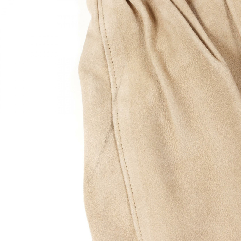 HERMES 裙子皮革山羊皮革米色二手女士#36-7