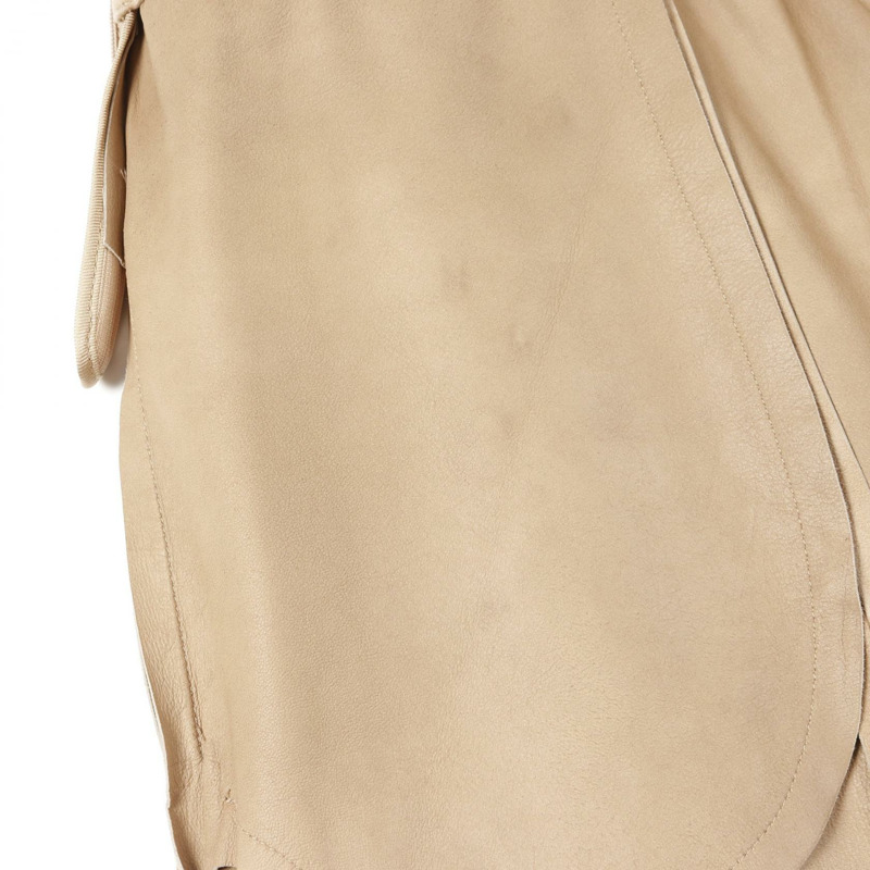 HERMES 裙子皮革山羊皮革米色二手女士#36-9