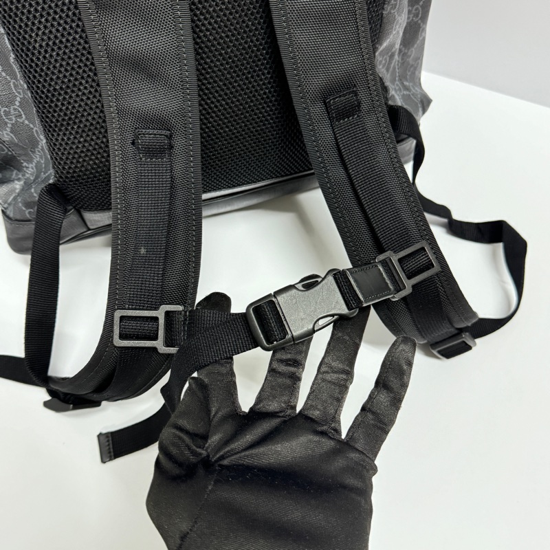 （極新🎁） GUCCI Supreme 黑老花 明星同款 後背包🎒專櫃11萬！-6