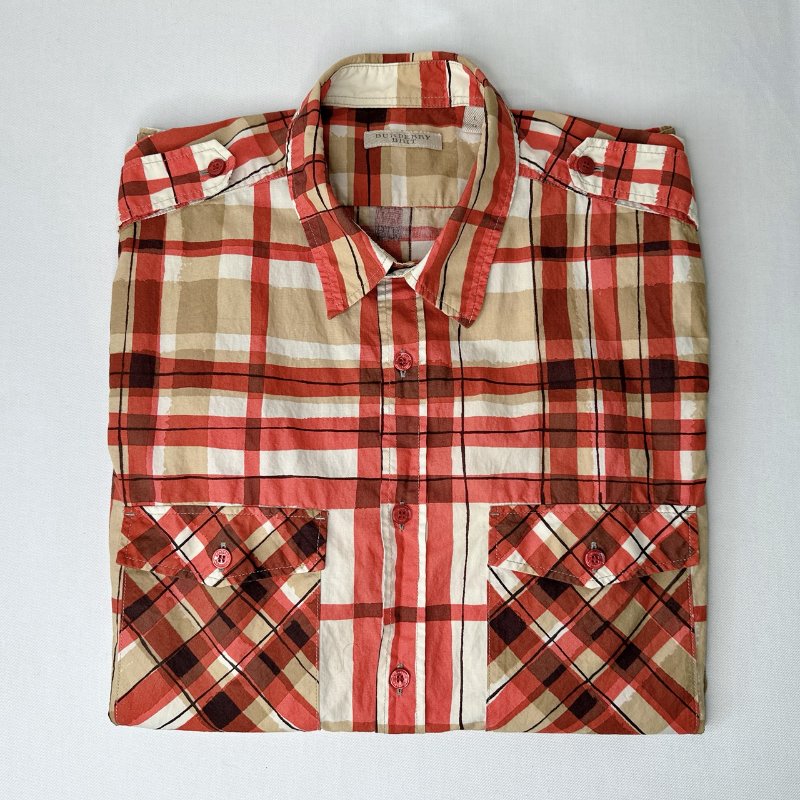 BURBERRY 格紋短袖襯衫-0