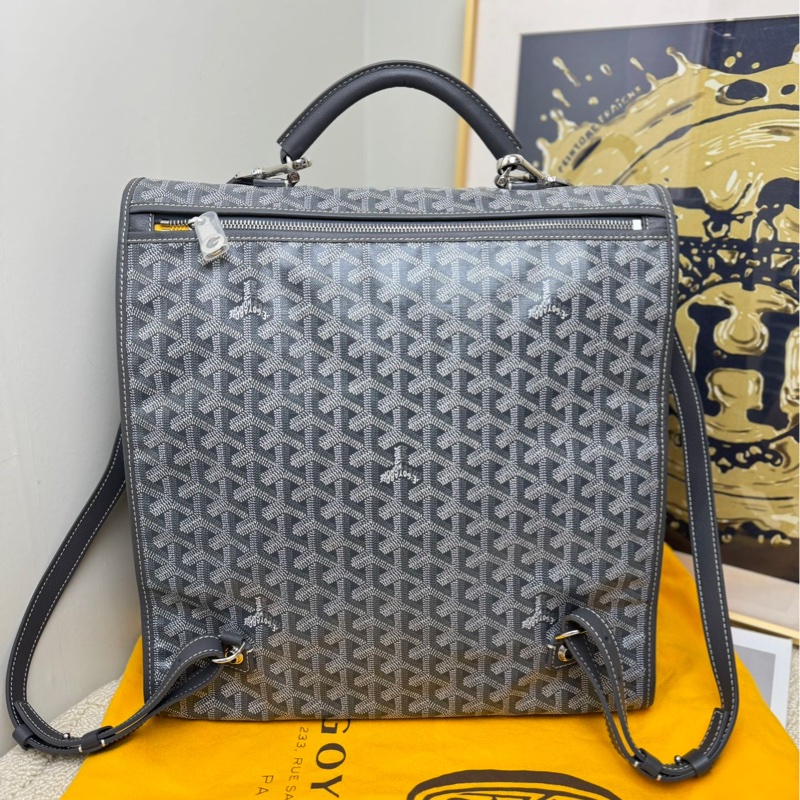 【99❤️】Goyard saintleger 灰色老花折疊雙肩包書包-1