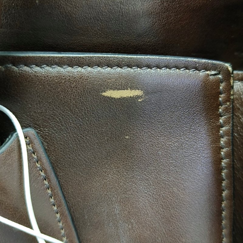 PRADA 托特包 棕色牛皮標誌斜背包手提包單肩包金色五金 可拆式肩帶-9