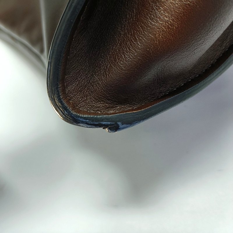 PRADA 托特包 棕色牛皮標誌斜背包手提包單肩包金色五金 可拆式肩帶-12