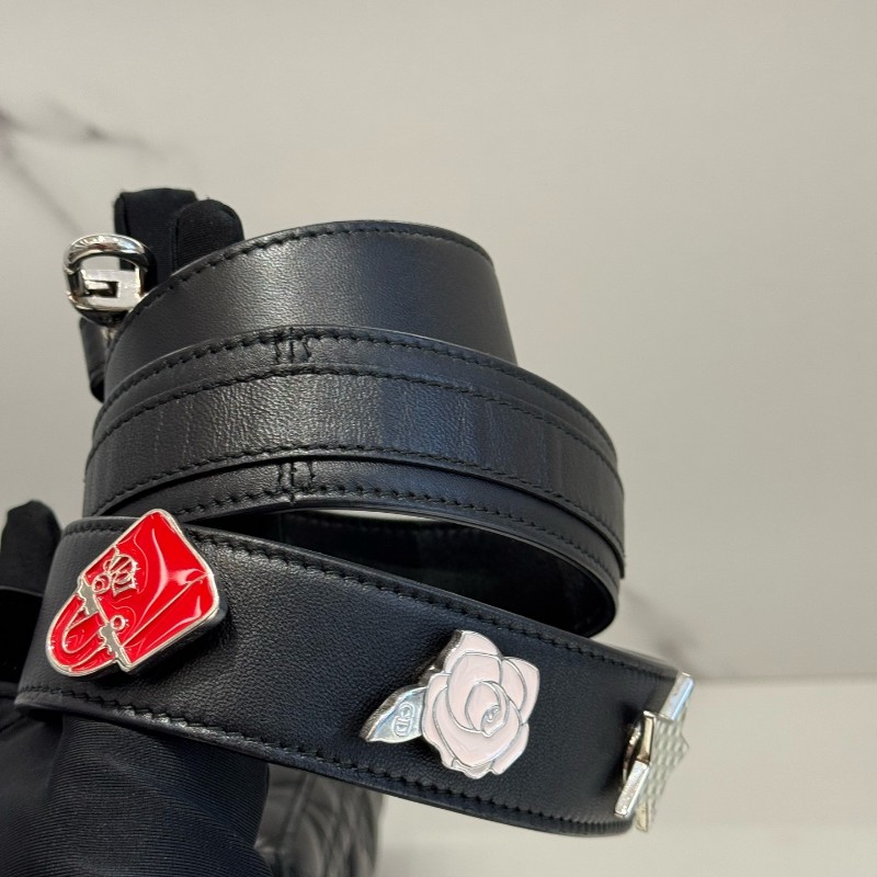 DIOR迪奧 Lady DiorMy ABCDior 藤格紋四格黑色戴妃亮面羊皮 手提包肩背包-8