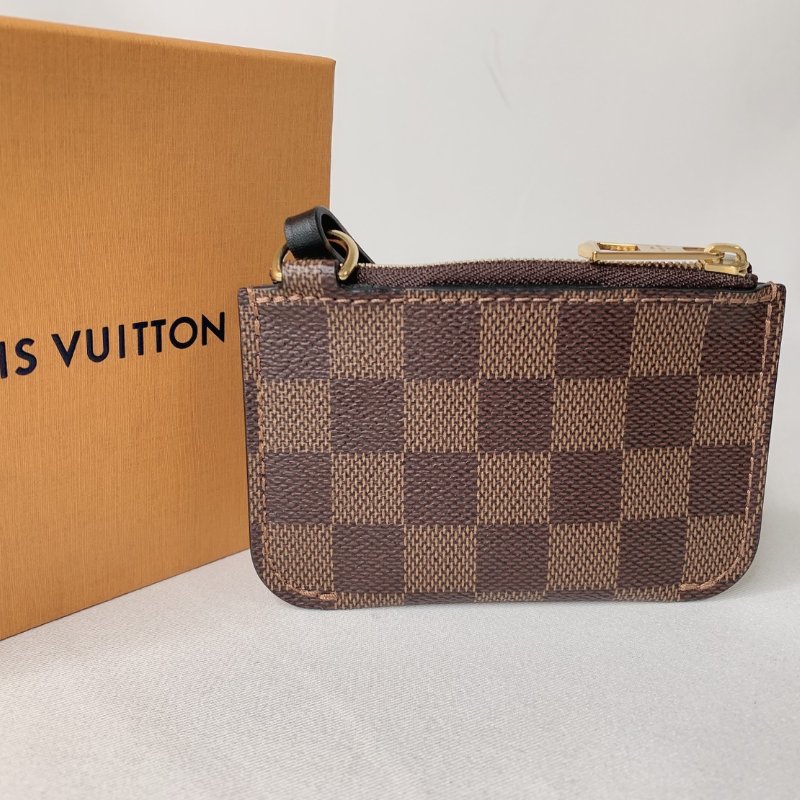 LV 棋盤格一字拉鏈零錢包-1