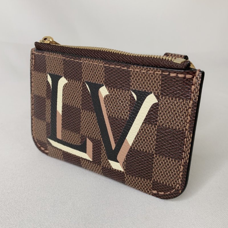 LV 棋盤格一字拉鏈零錢包-2