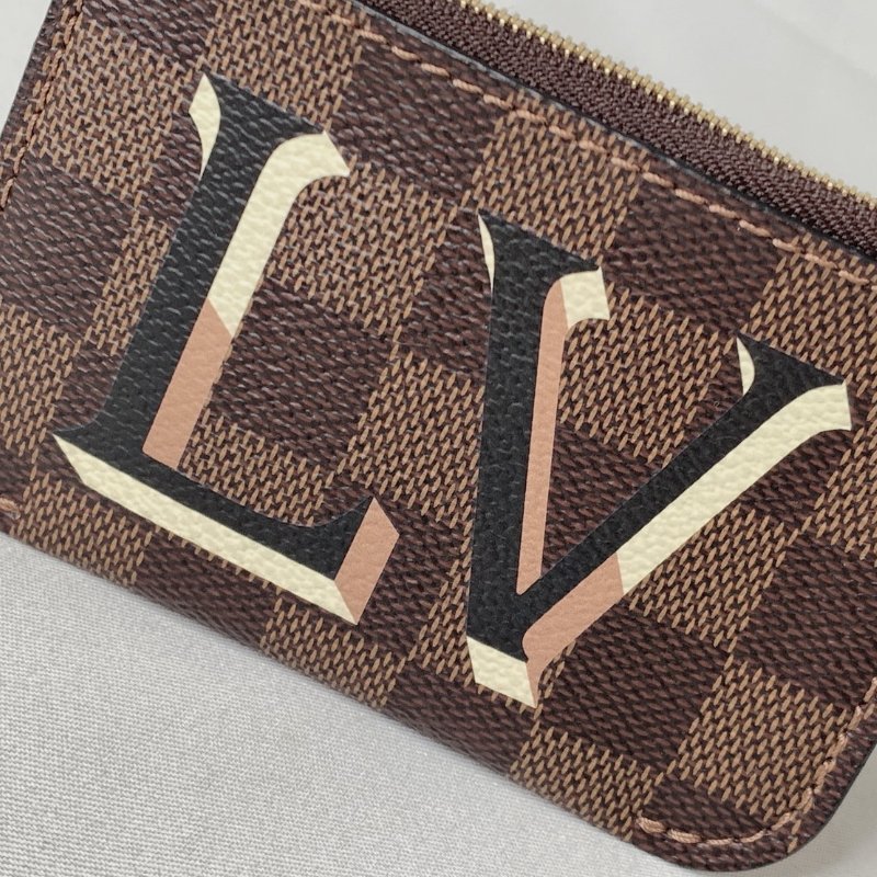 LV 棋盤格一字拉鏈零錢包-5